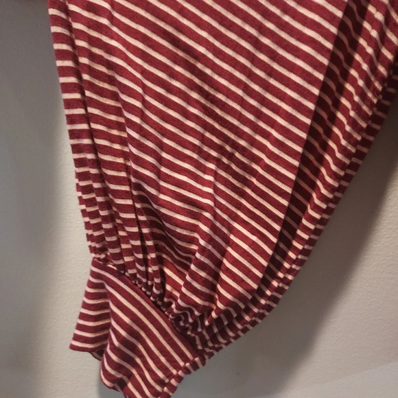 Modcloth Maroon and Pink Striped Balloon Sleeve Top in Size 2X - Picture 5 of 10